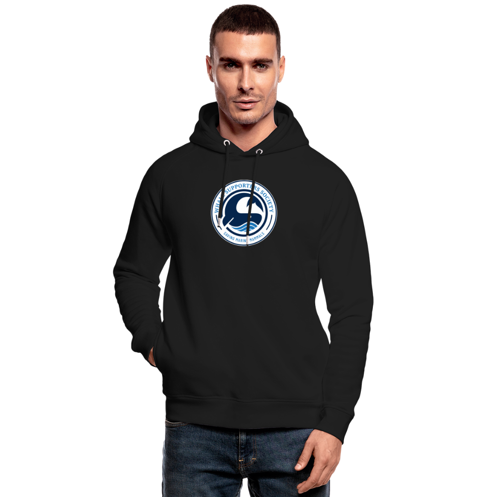 Kuscheliger Herren Bio-Hoodie mit Wal-Motiv - Schwarz