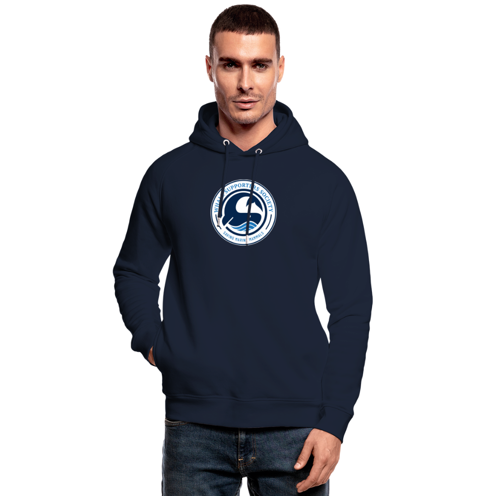 Kuscheliger Herren Bio-Hoodie mit Wal-Motiv - Navy