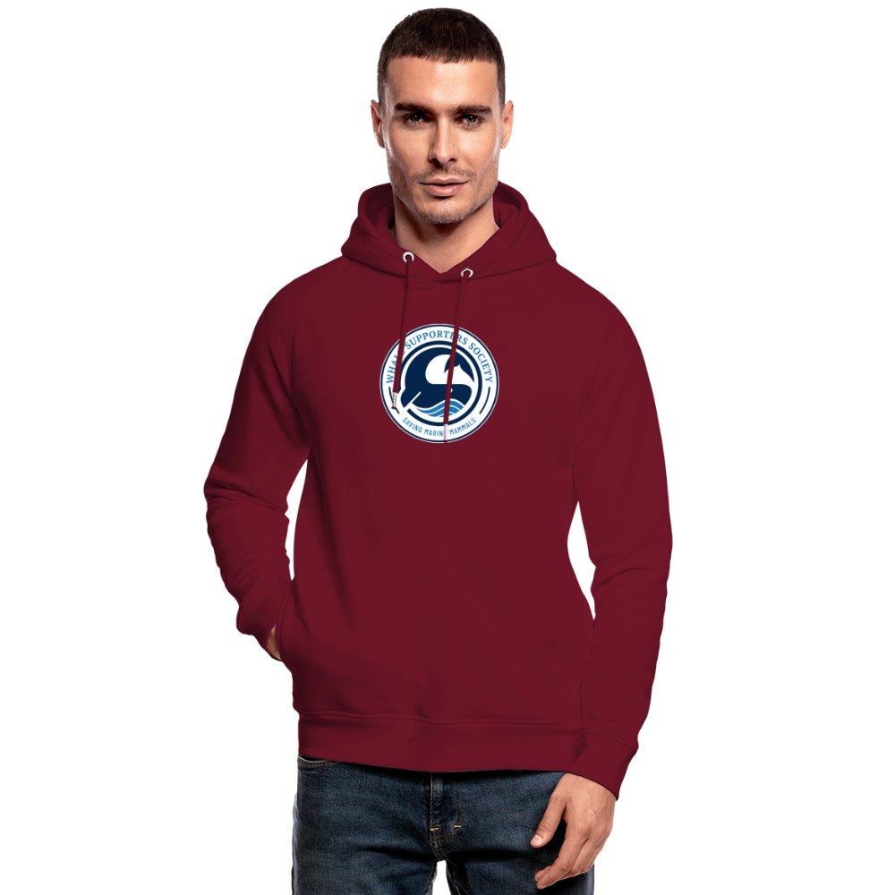 Kuscheliger Herren Bio-Hoodie mit Wal-Motiv - Burgunderrot